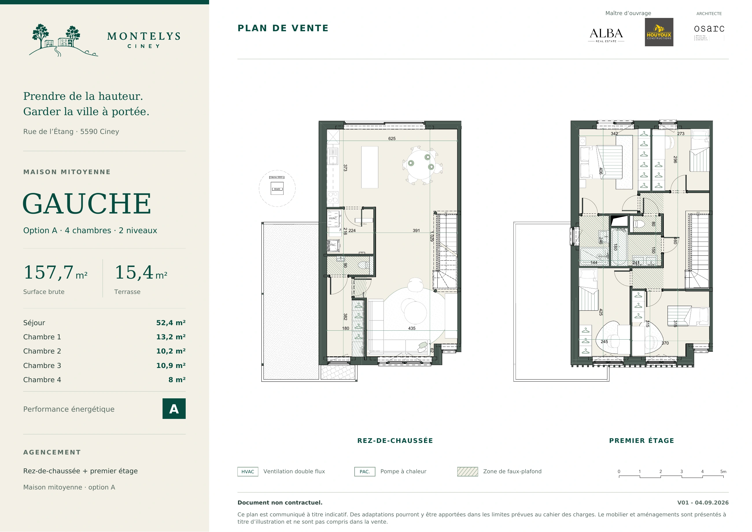 Plan de vente — M12 · Maison gauche · Option A